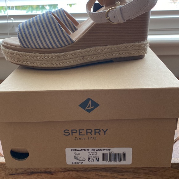 NWT Sperry Top-Sider Fairwater Striped Wedge Sandal Size 8.5 - Picture 3 of 6
